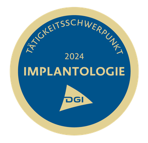DGI Siegel Tätigkeitsschwerpunkt Implantologie 2024